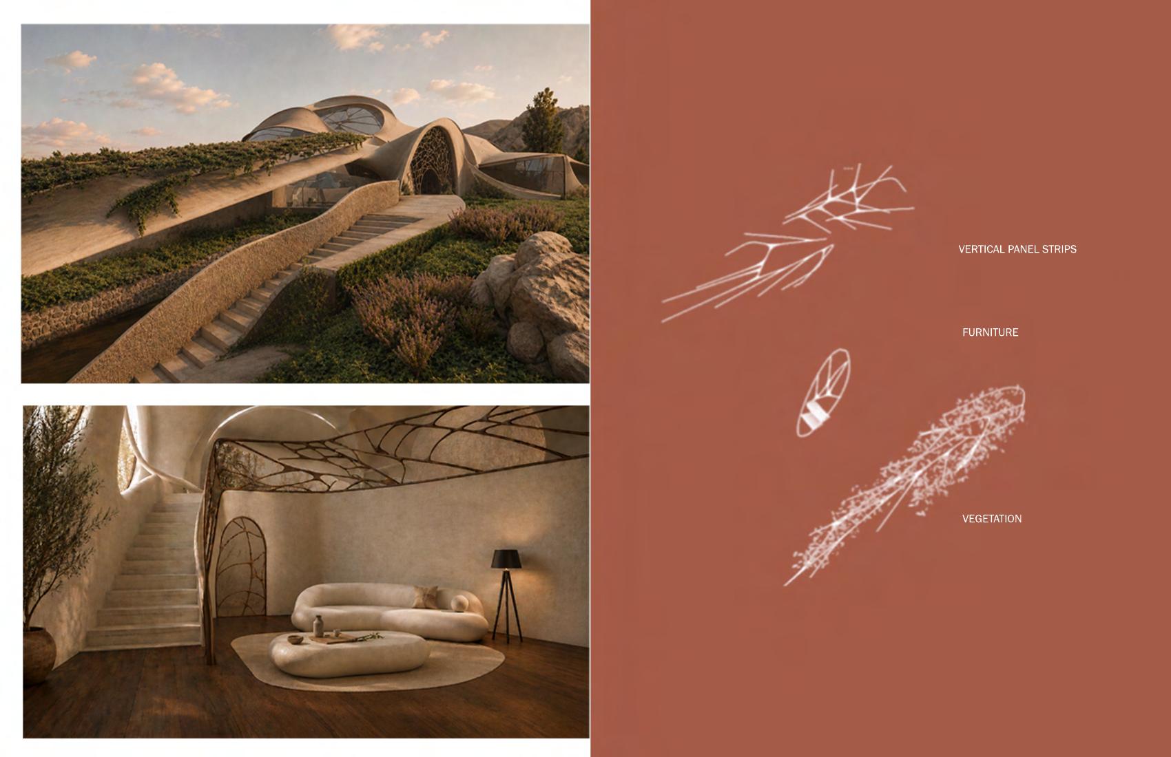 Interior · panels · vegetation