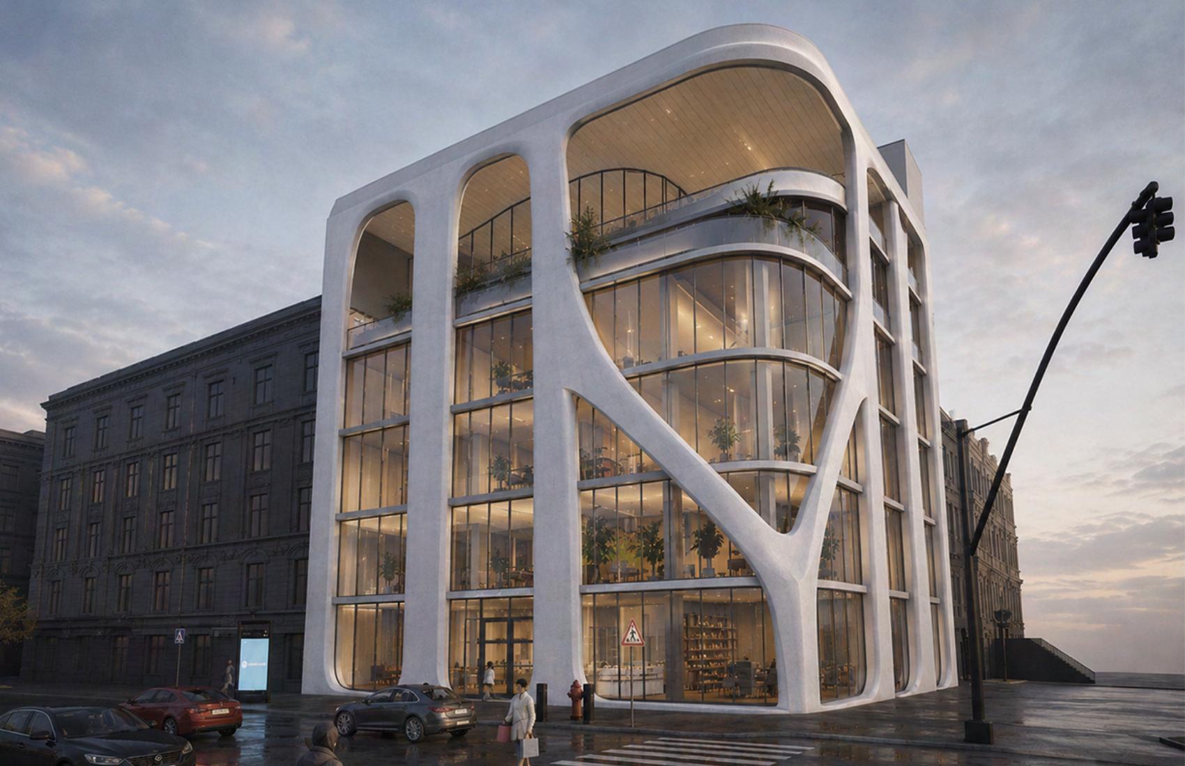 Street-corner rendering